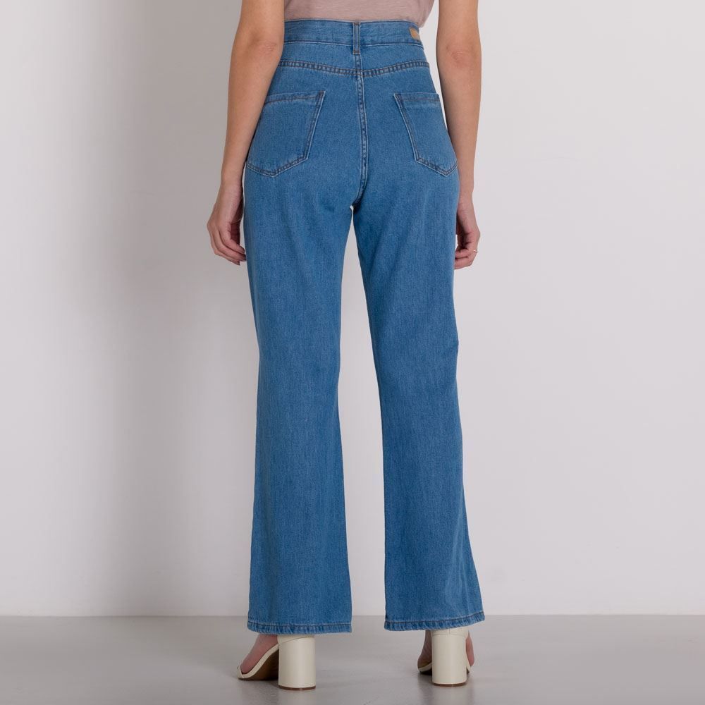Calça Jeans Wide Leg Rasgos Patricia Foster