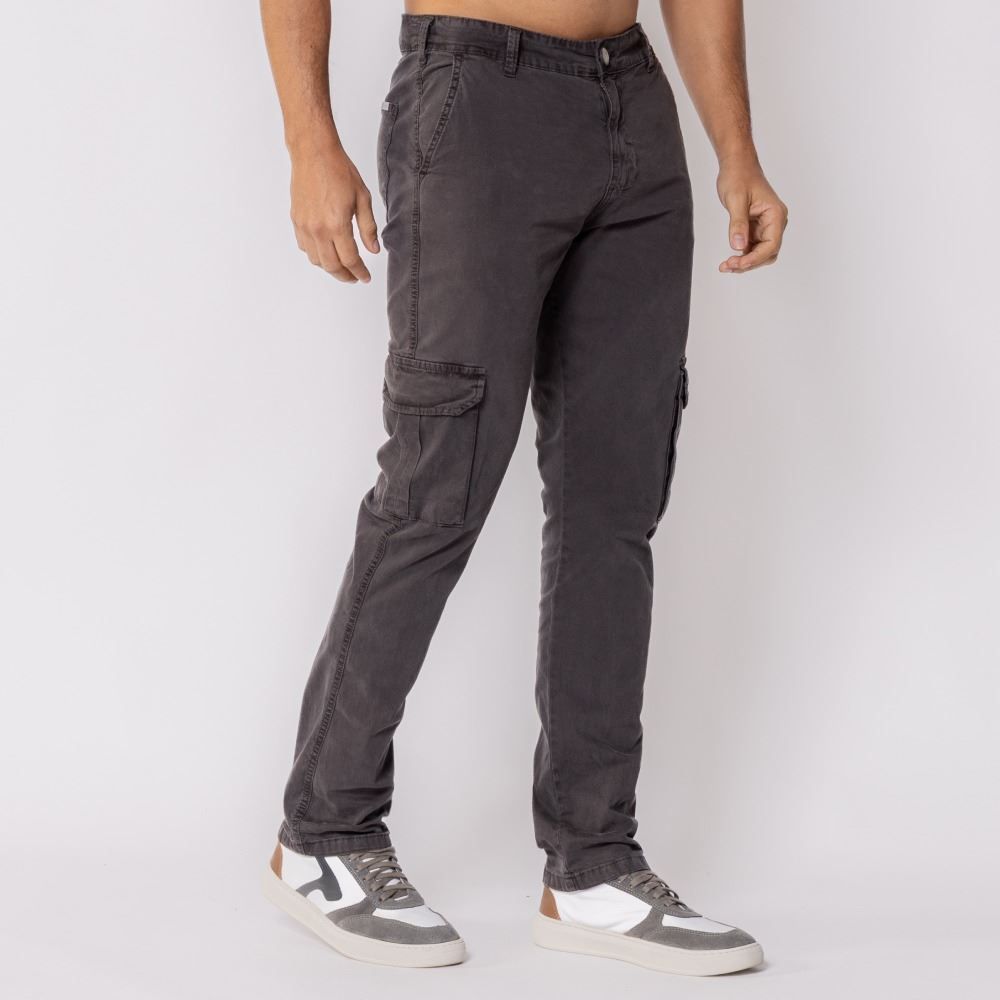 Calça Masculina De Sarja Cargo Slim Thing