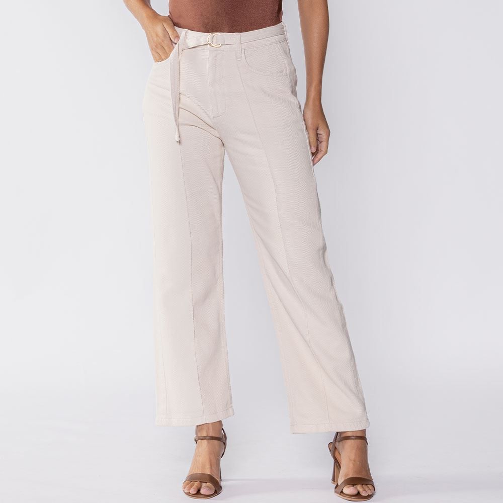Calça Feminina Wide Leg Com Cinto Patricia Foster