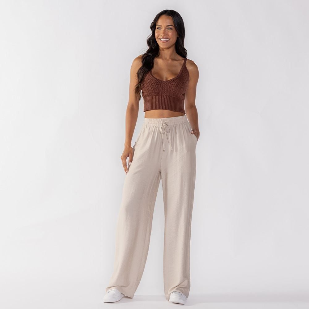 Calça Pantalona Estilo Pijama Patricia Foster