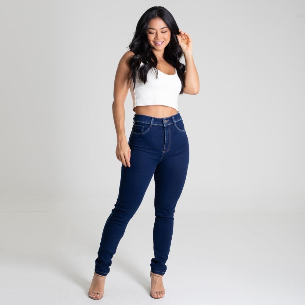 Calça Feminina Skinny Push Up Jeans Sawary