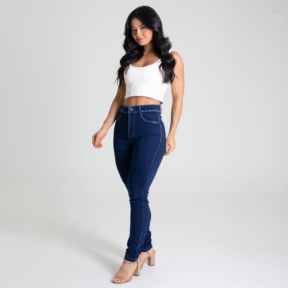Calça Feminina Skinny Push Up Jeans Sawary
