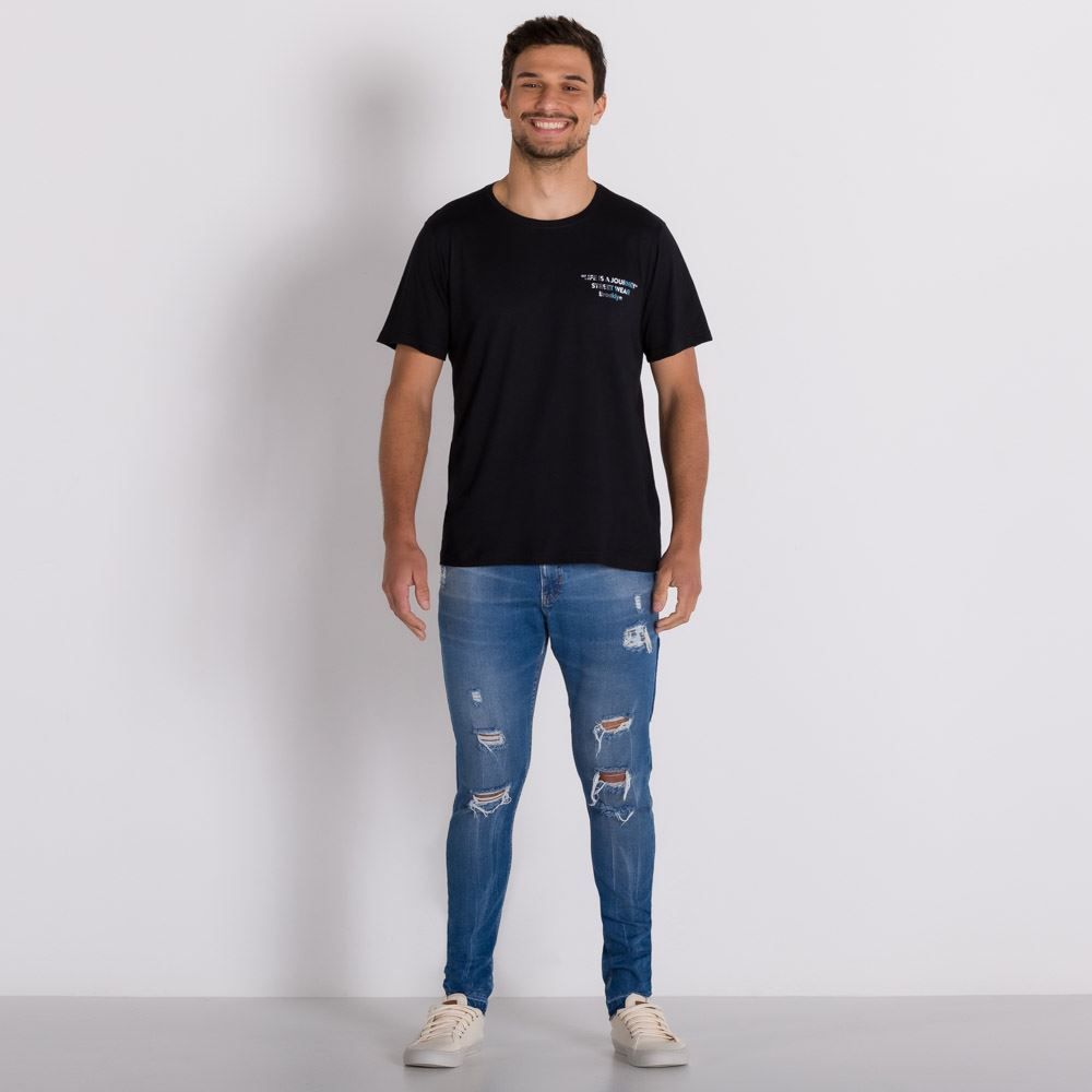 Calça Super Skinny com Puídos Rock&Soda