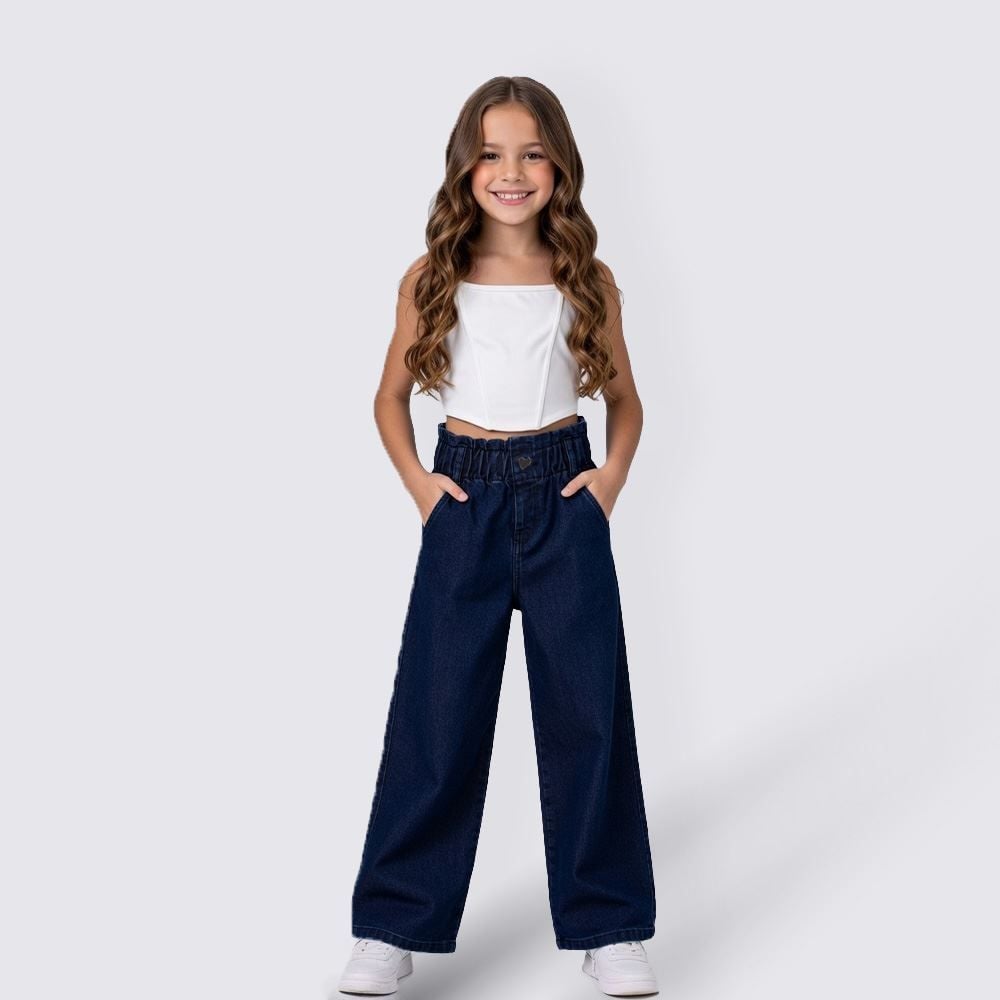 Calça Wide Clochard Infantil Menina 4 a 10 Anos Marmelada