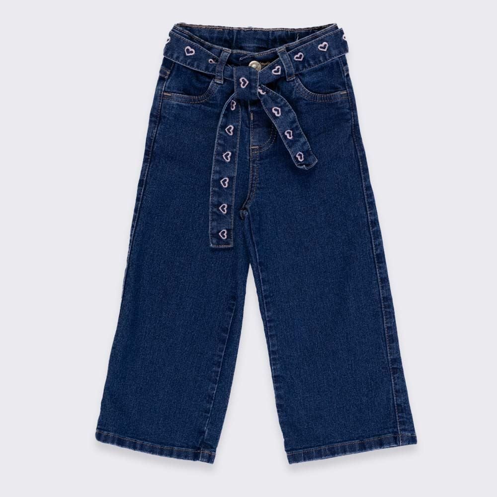 Calça Wide Leg Com Cinto Infantil Menina 1 a 3 Anos Yoyo Kids