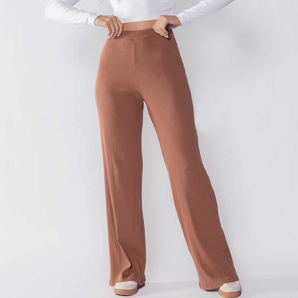 Calça Wide Leg Feminina Em Ribana Boby Blues