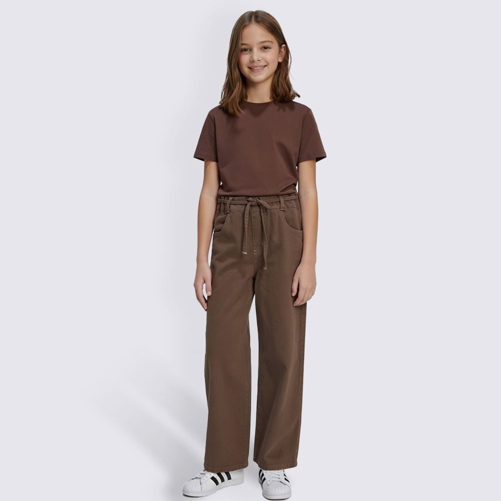 Calça Wide Leg Infantil Menina 12 a 16 Anos Marmelada