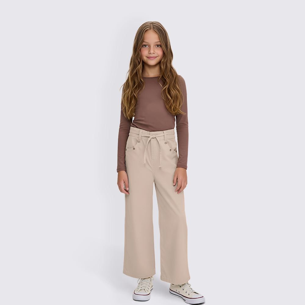 Calça Wide Leg Infantil Menina 4 a 10 Anos Marmelada