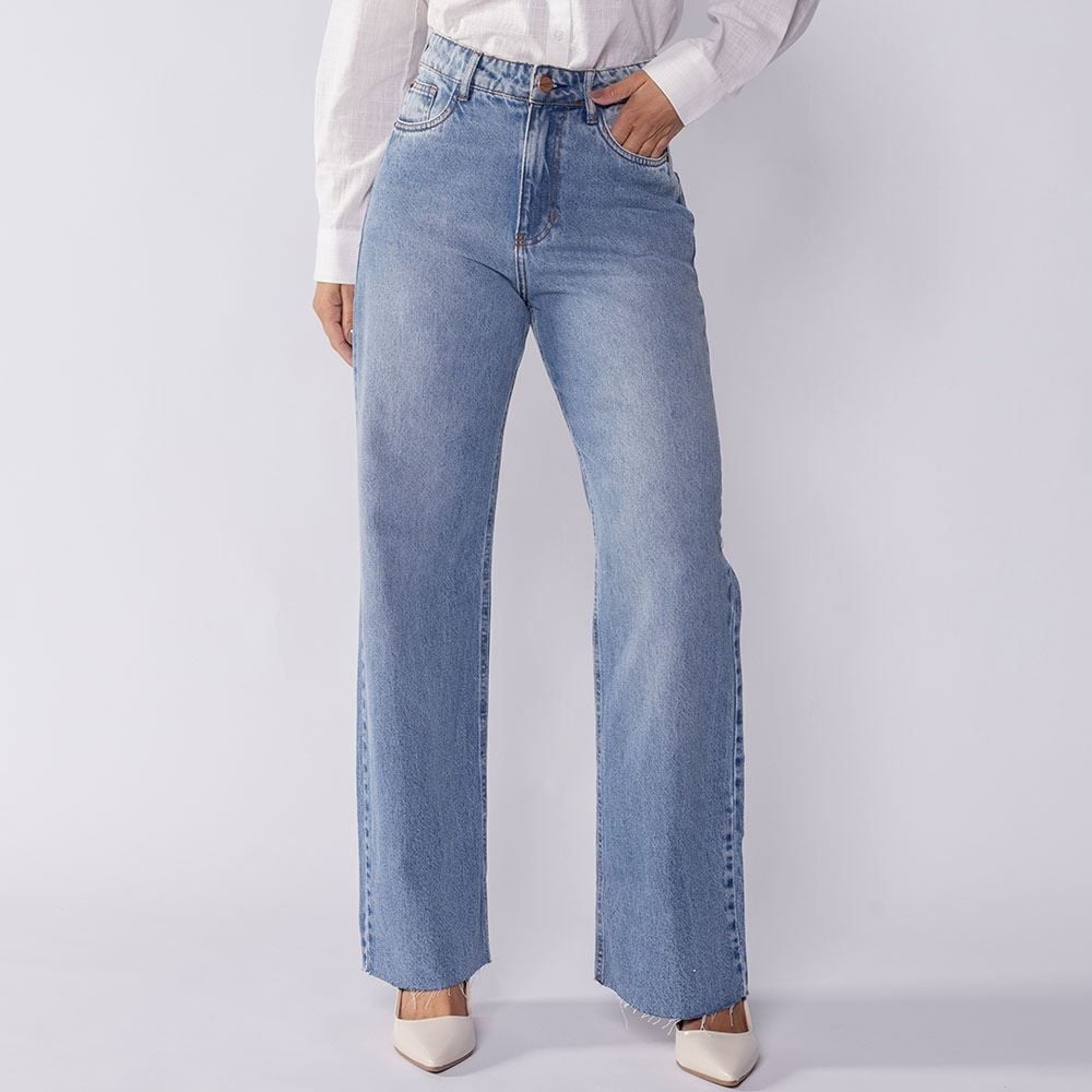 Calça Jeans Feminina Wide Leg Patricia Foster