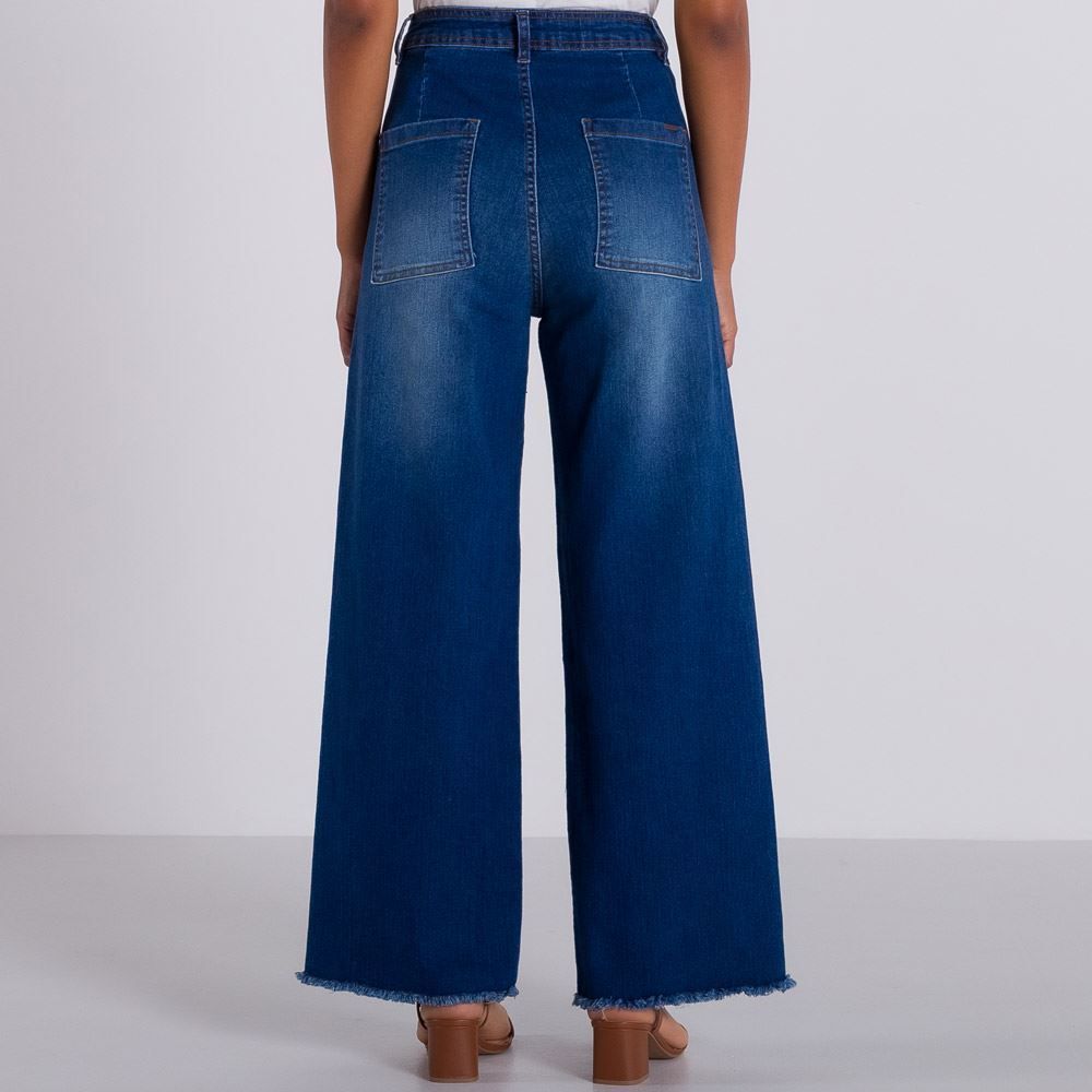 Calça Wide Leg Jeans Patrícia Foster