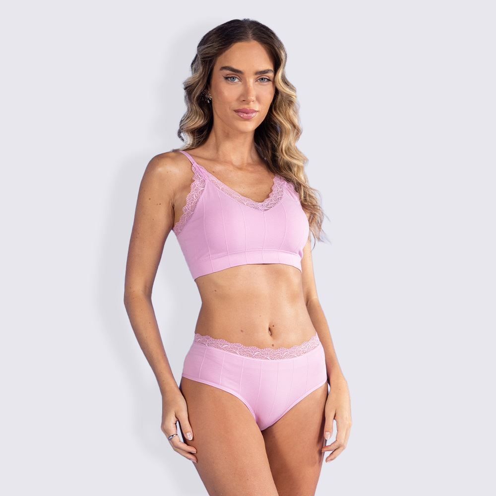 Calcinha Básica Com Renda No Cós Camila Moretti