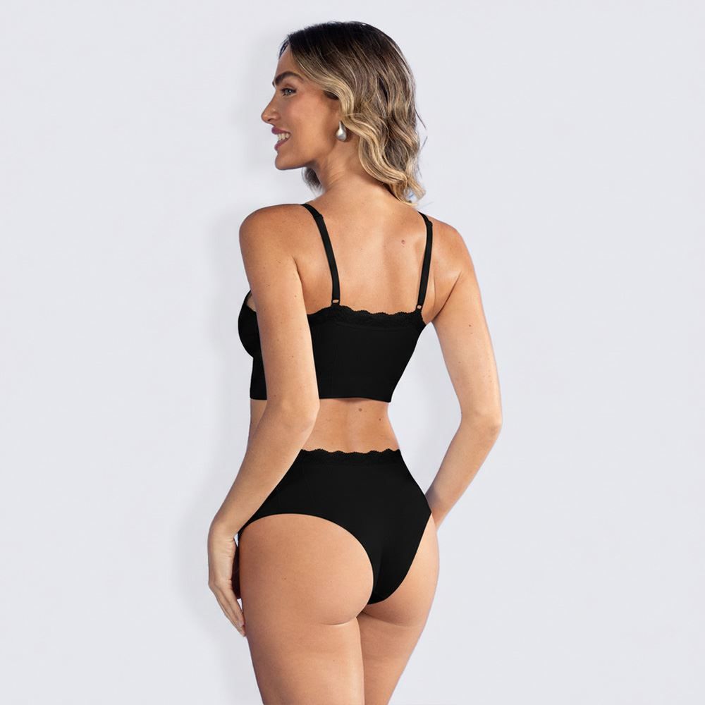 Calcinha Básica Com Renda No Cós Camila Moretti