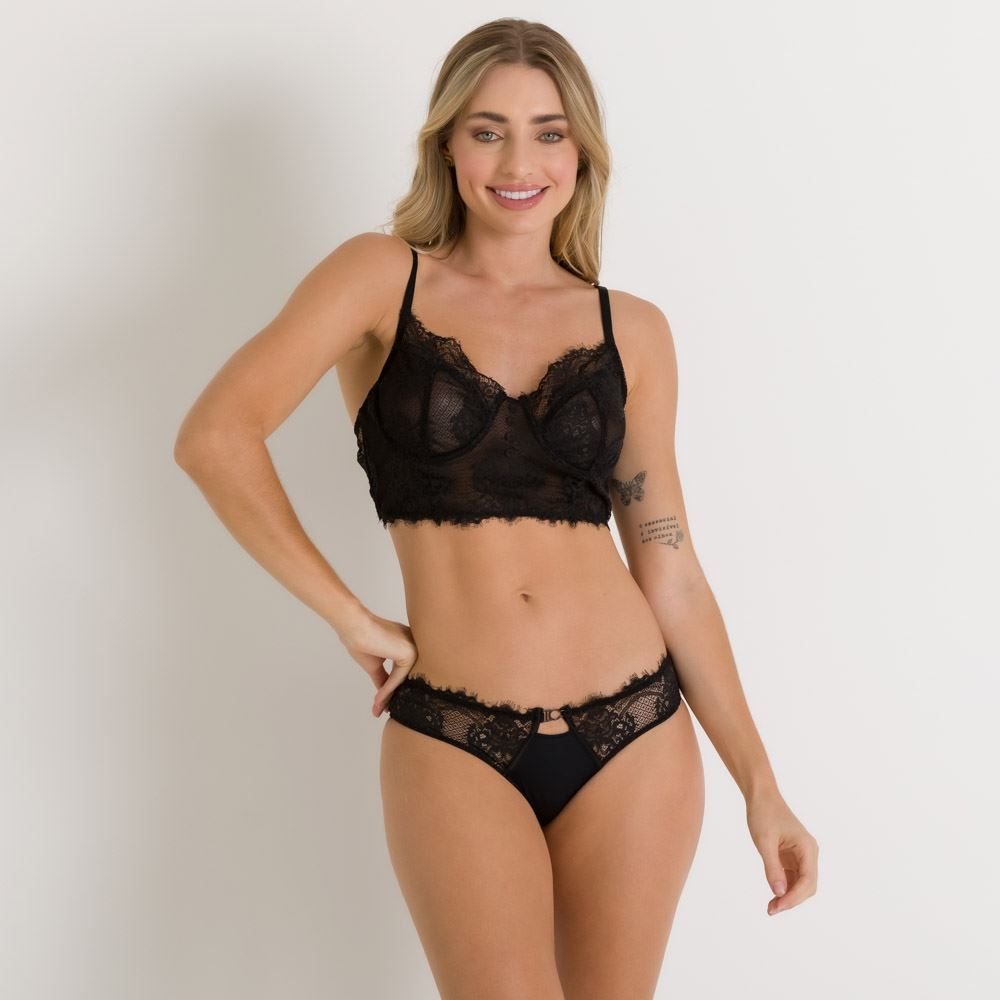 Calcinha Cirre E Renda Camila Moretti