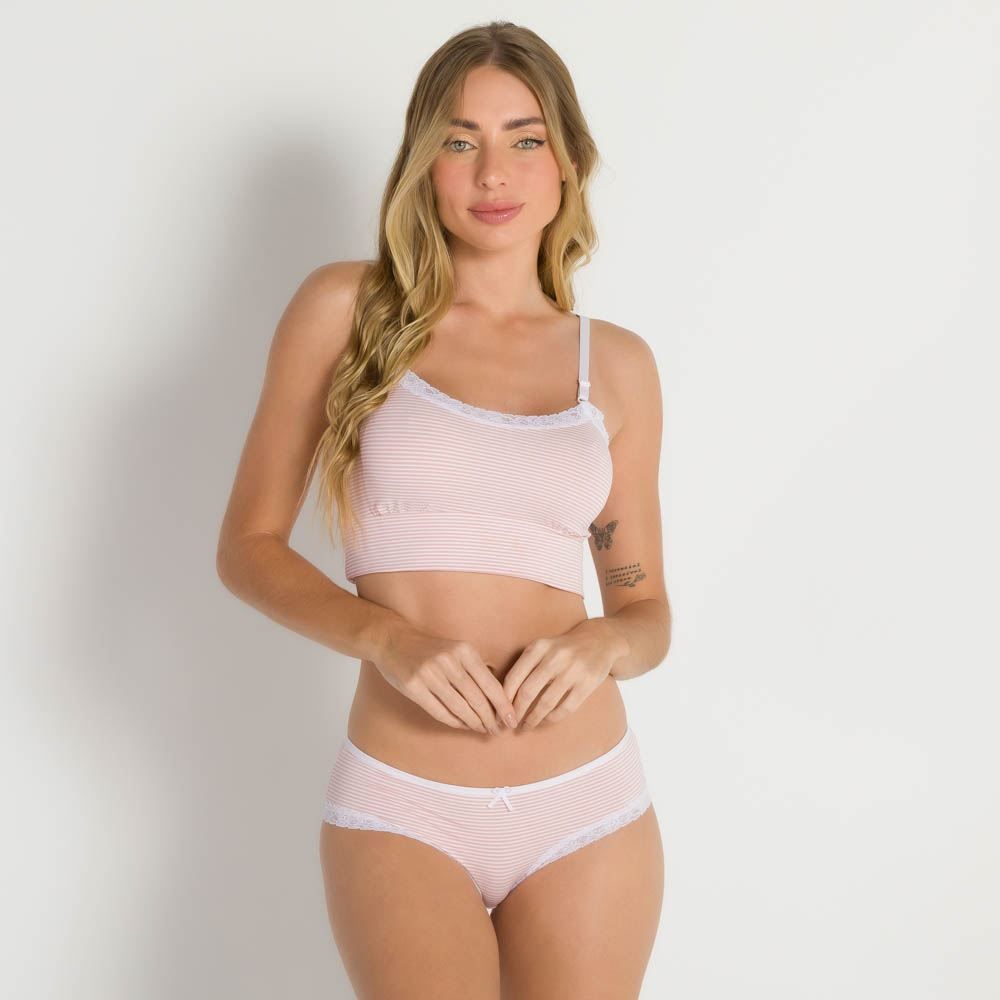 Calcinha De Microfibra Básica Com Renda Holla