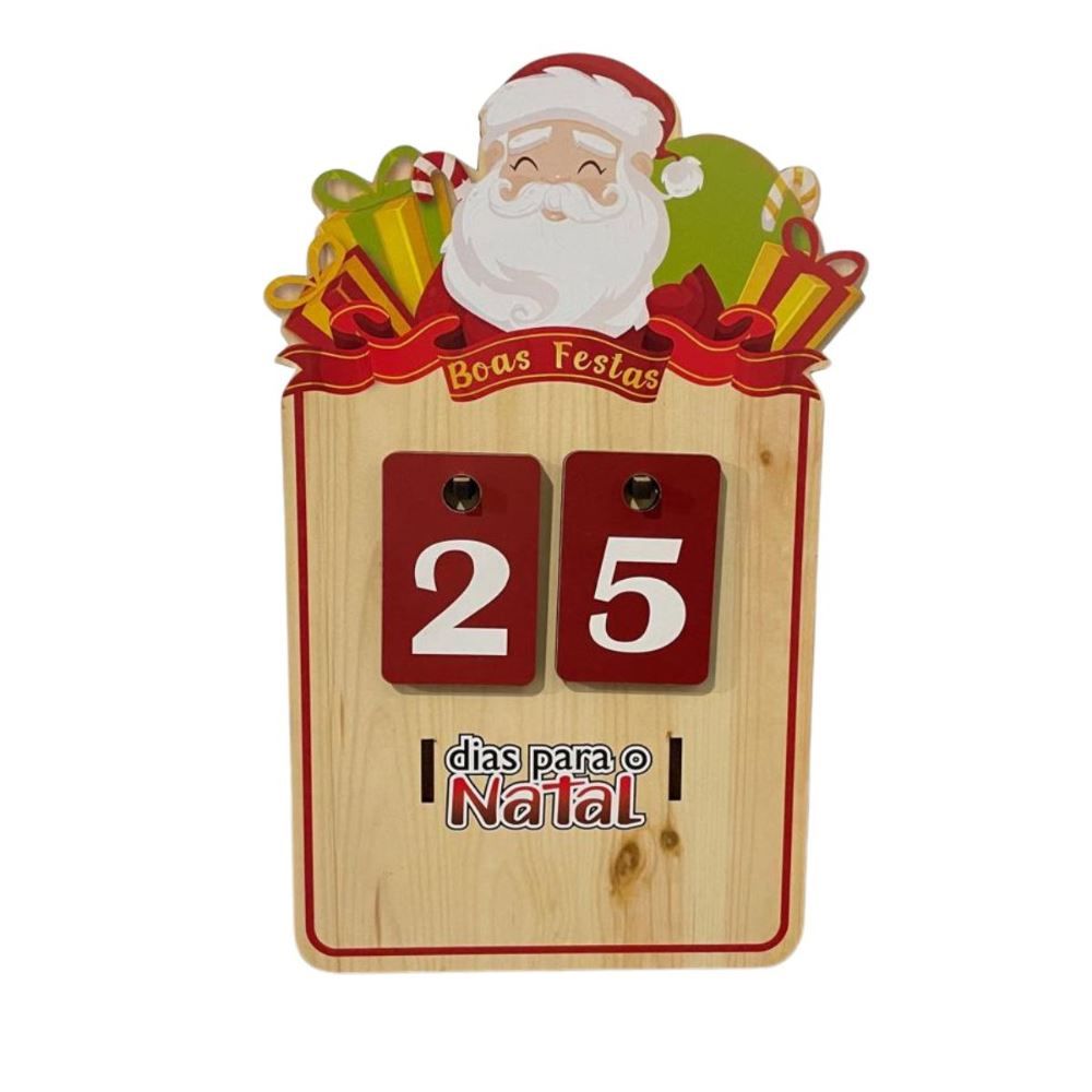Enfeite Calendário De Natal Mdf Conecta Laser - Vermelho