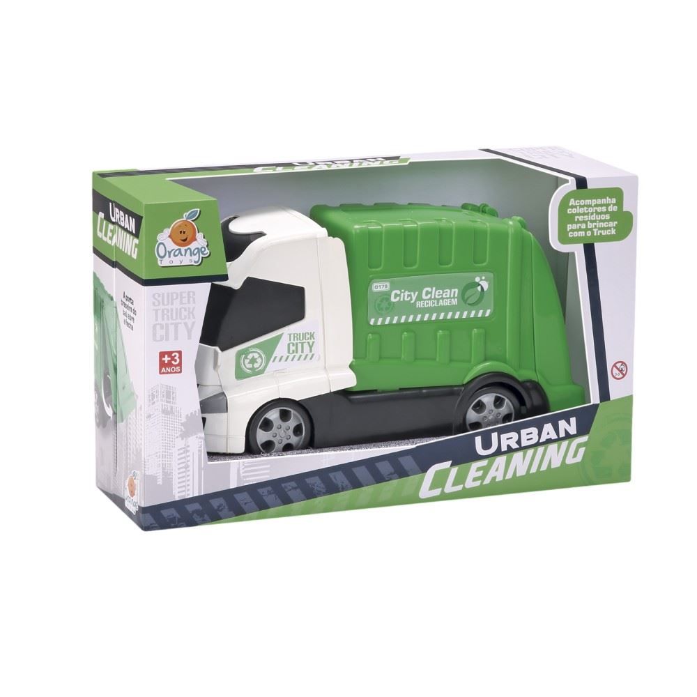 Caminhão City Clean Orange Toys - Verde