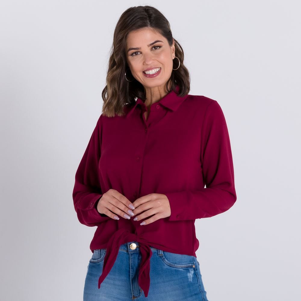 Camisa Crepe com Nózinho Patrícia Foster