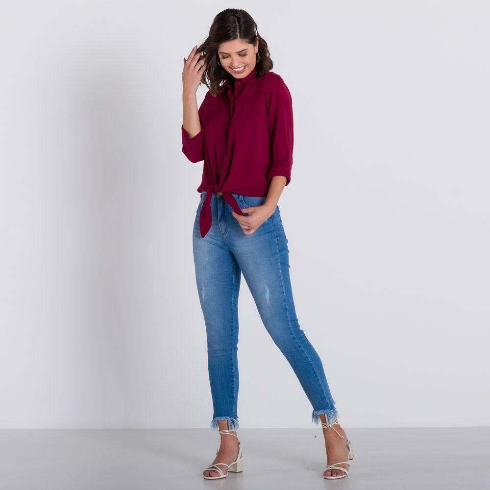 Camisa Crepe com Nózinho Patrícia Foster