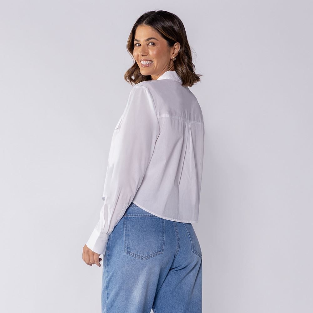 Camisa Cropped Manga Longa Boby Blues