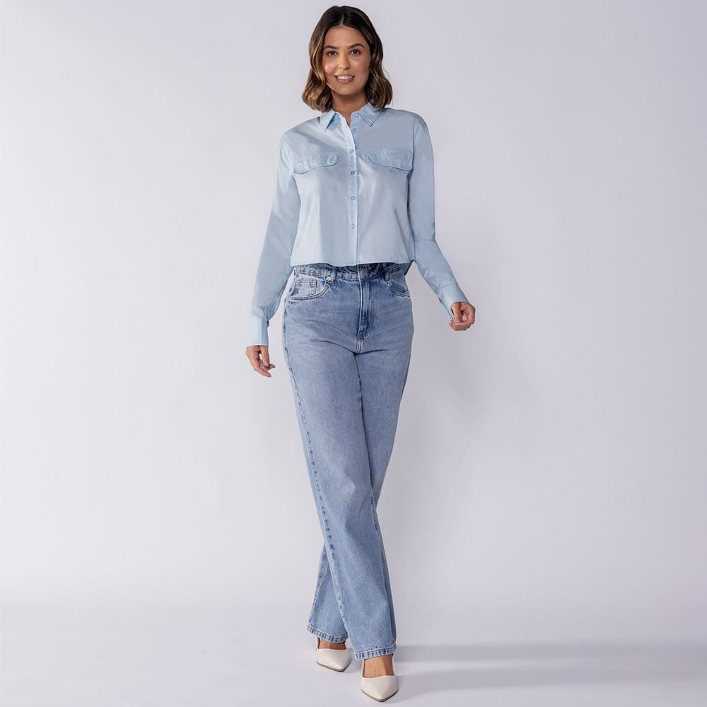 Camisa Cropped Manga Longa Boby Blues