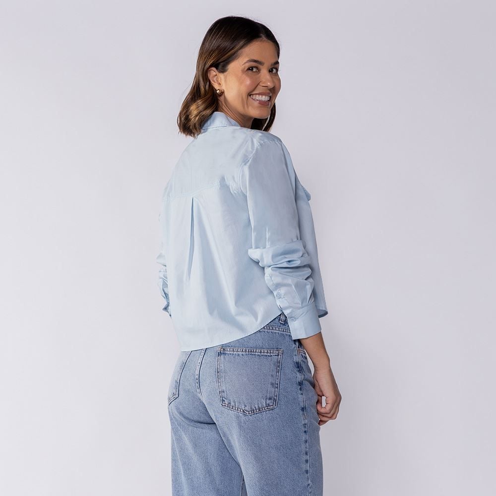 Camisa Cropped Manga Longa Boby Blues