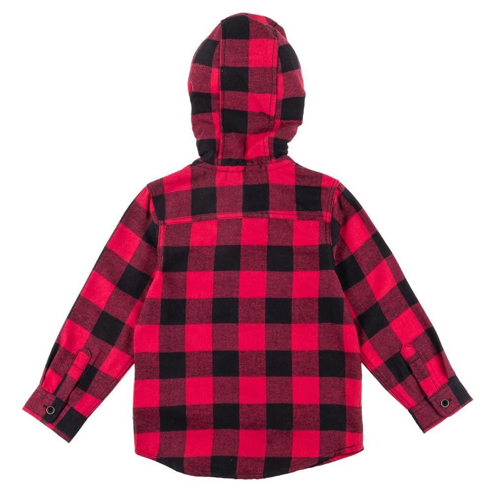 Camisa de 12 a 16 Anos Flanela Xadrez com Capuz Hot Dog