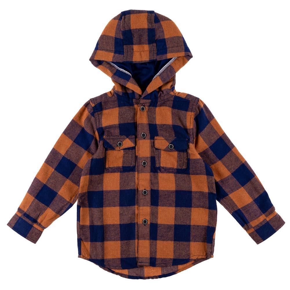 Camisa de 12 a 16 Anos Flanela Xadrez com Capuz Hot Dog