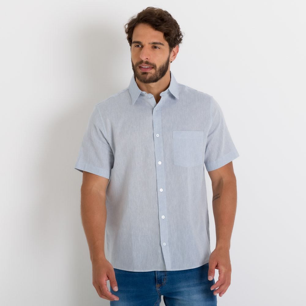 Camisa de Linho Manga Curta Thing