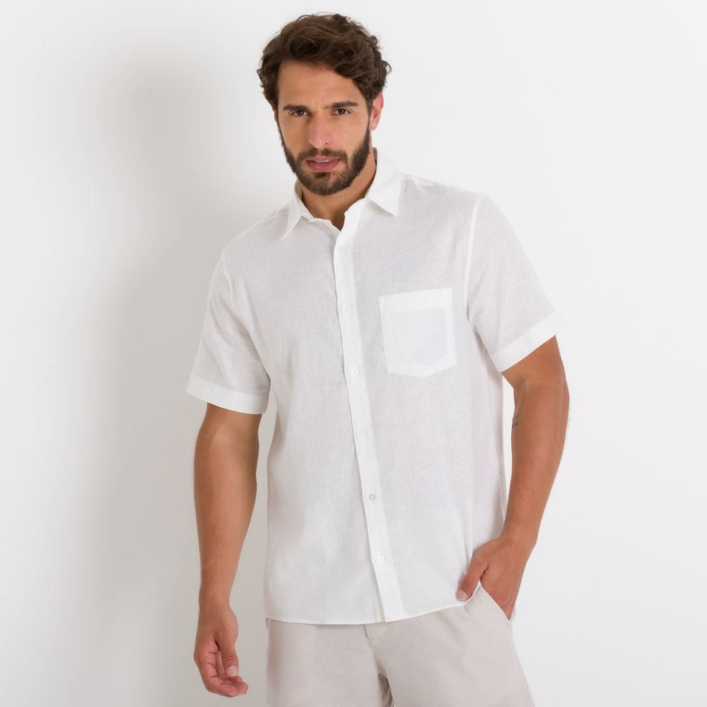 Camisa de Linho Manga Curta Thing