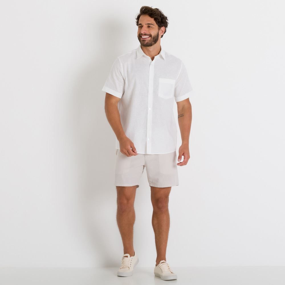 Camisa de Linho Manga Curta Thing