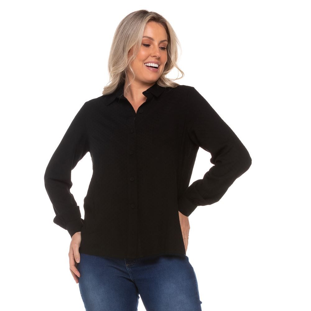 Camisa em Viscose Maquinetada Patrícia Foster
