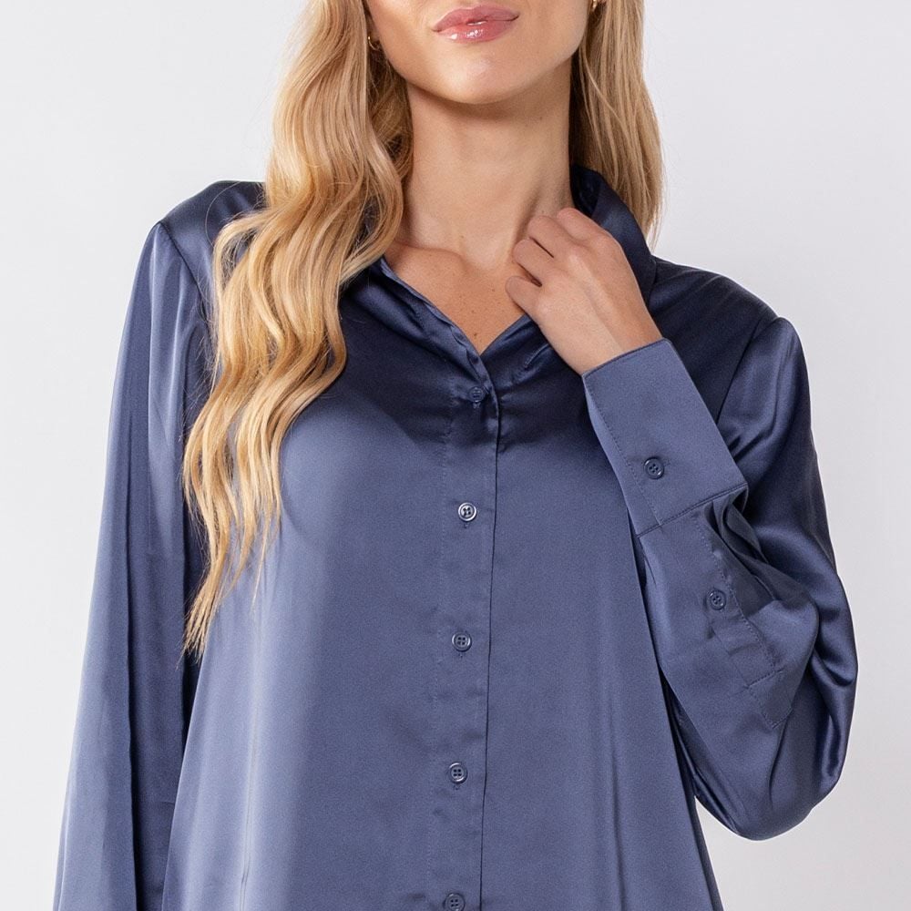 Camisa Feminina De Cetim Patricia Foster