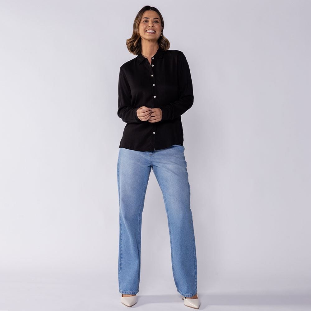 Camisa Feminina Manga Longa De Viscose Patricia Foster