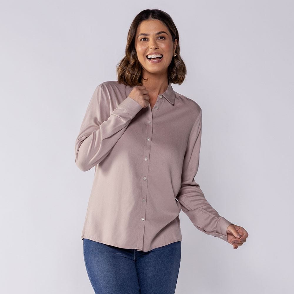 Camisa Feminina Manga Longa De Viscose Patricia Foster