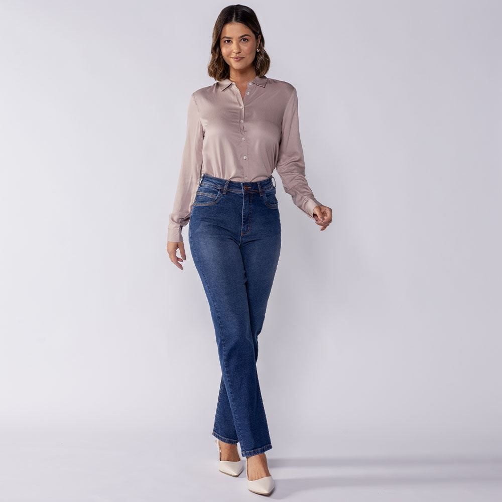 Camisa Feminina Manga Longa De Viscose Patricia Foster