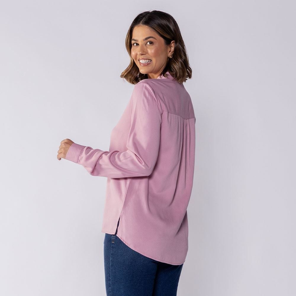 Camisa Feminina Manga Longa De Viscose Patricia Foster