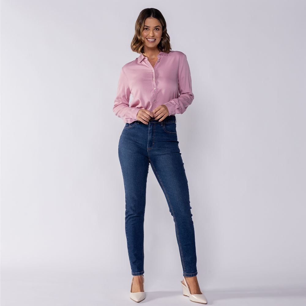 Camisa Feminina Manga Longa De Viscose Patricia Foster