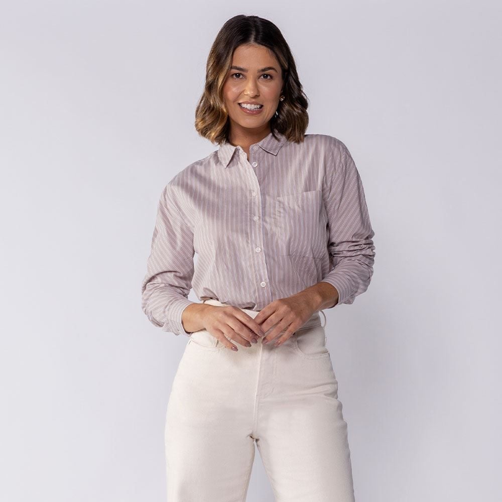 Camisa Feminina Manga Longa Listrada Boby Blues