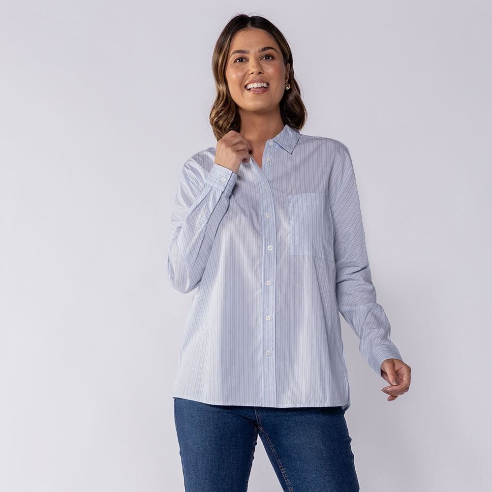 Camisa Feminina Manga Longa Listrada Boby Blues