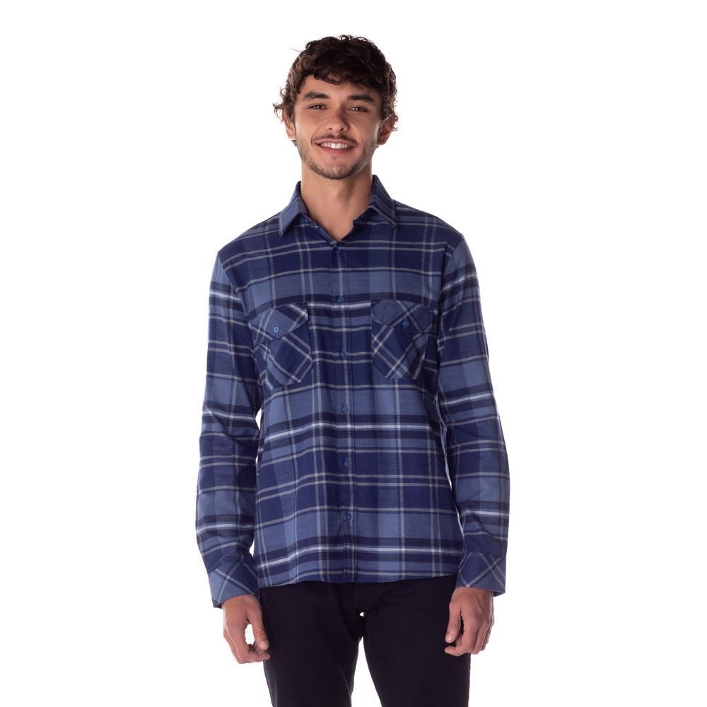 Camisa Flanela Xadrez com Bolsos Marc Alain