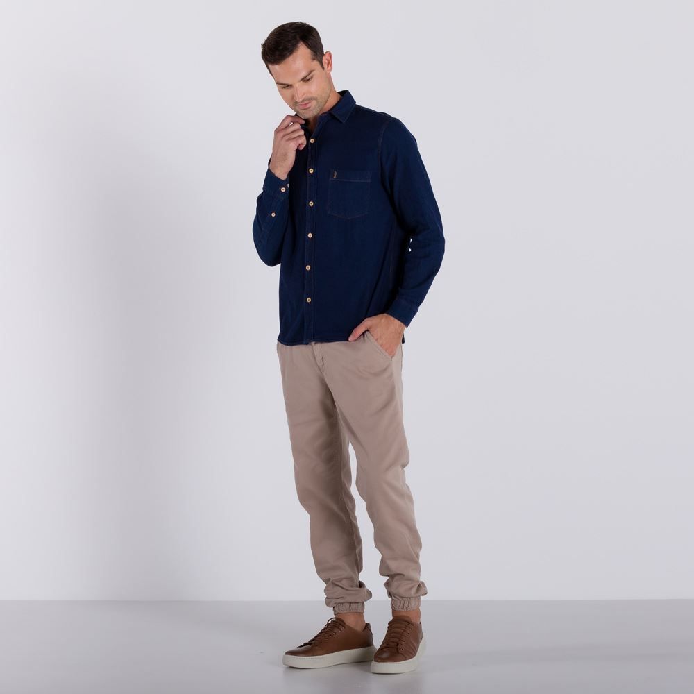 Camisa Jeans Manga Longa Marc Alain