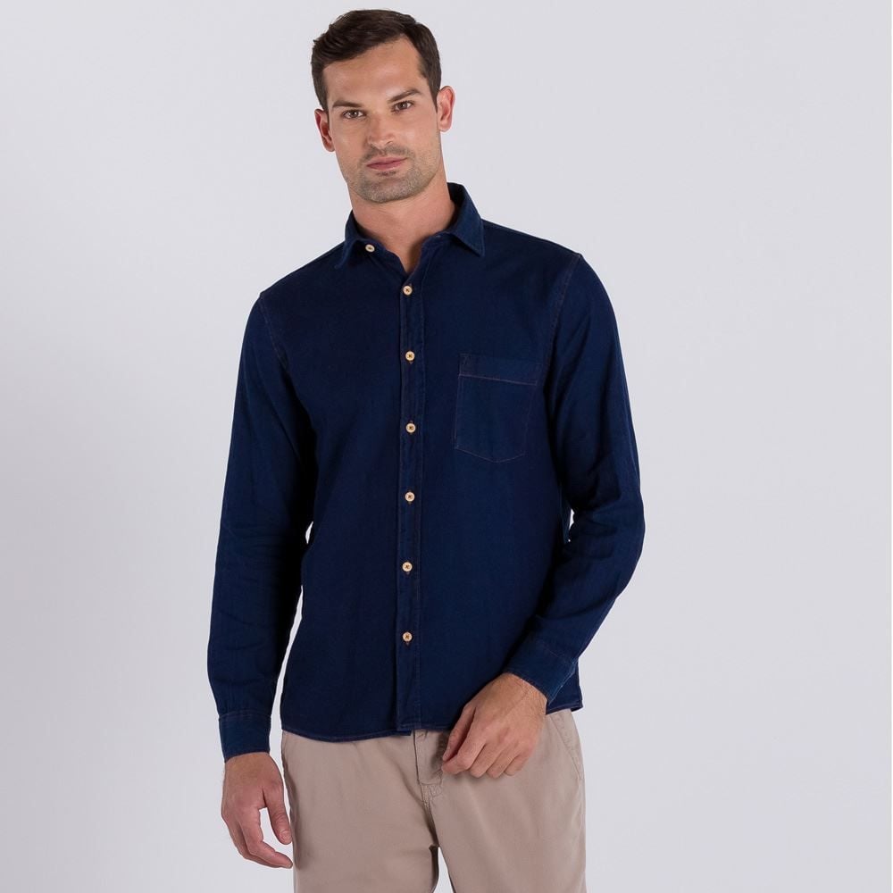 Camisa Jeans Manga Longa Marc Alain