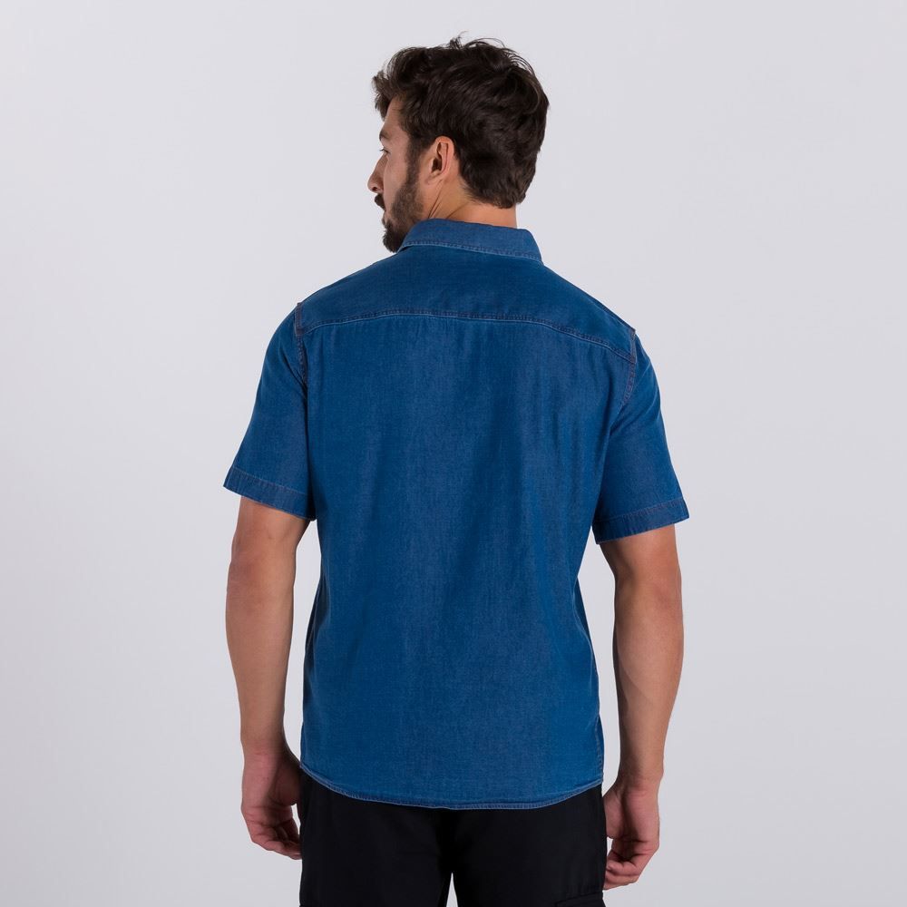 Camisa Jeans Manga Curta Marc Alain