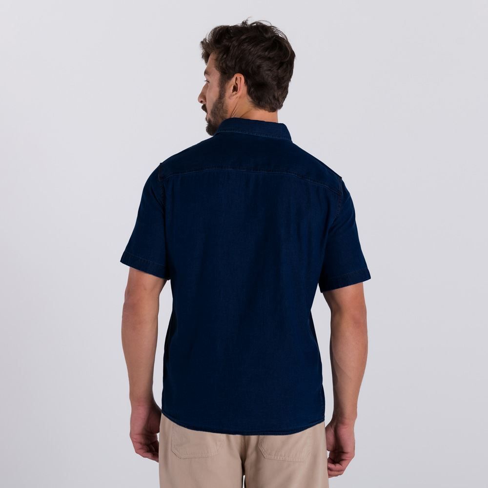Camisa Jeans Manga Curta Marc Alain