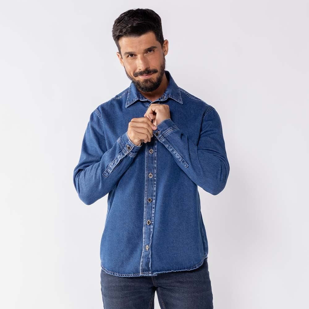 Camisa Jeans Masculina Marc Alain