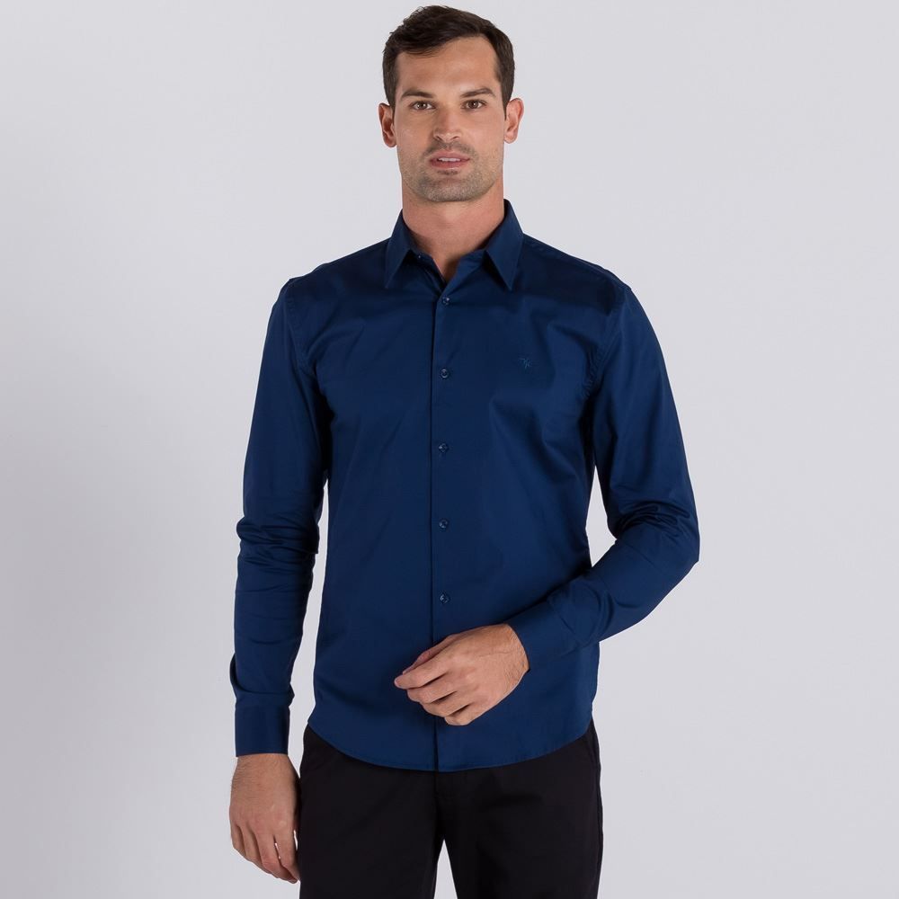 Camisa Manga Longa com Elastano Marc Alain