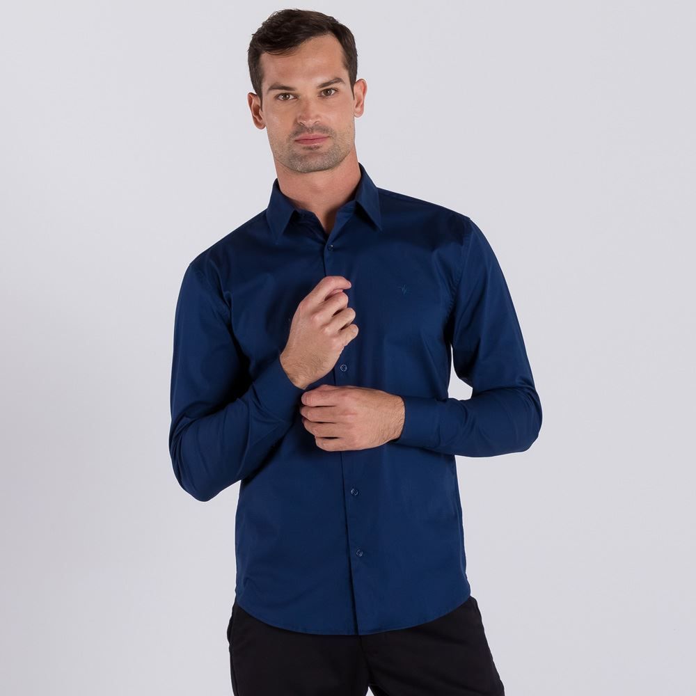 Camisa Manga Longa com Elastano Marc Alain