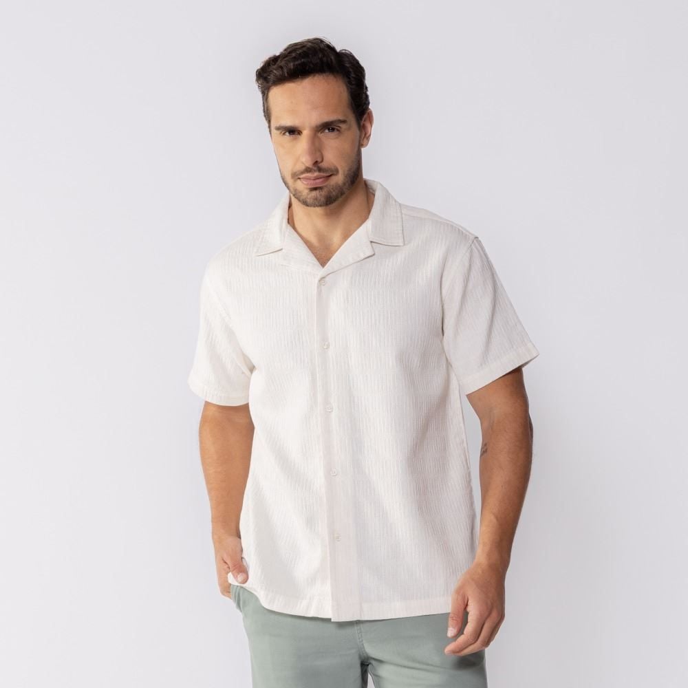 Camisa Masculina De Botão Com Textura Thing
