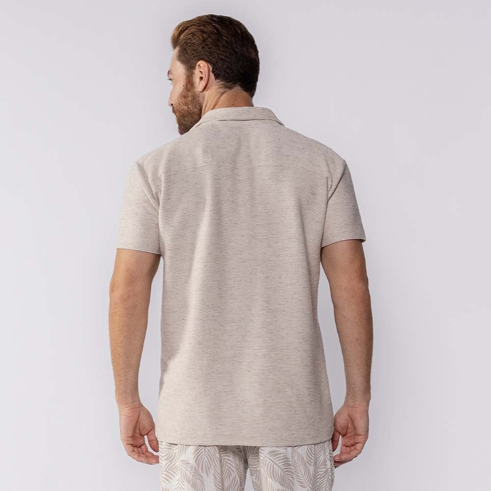 Camisa Masculina De Botão Linho Algodão Dixie