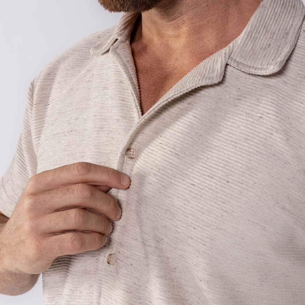 Camisa Masculina De Botão Linho Algodão Dixie